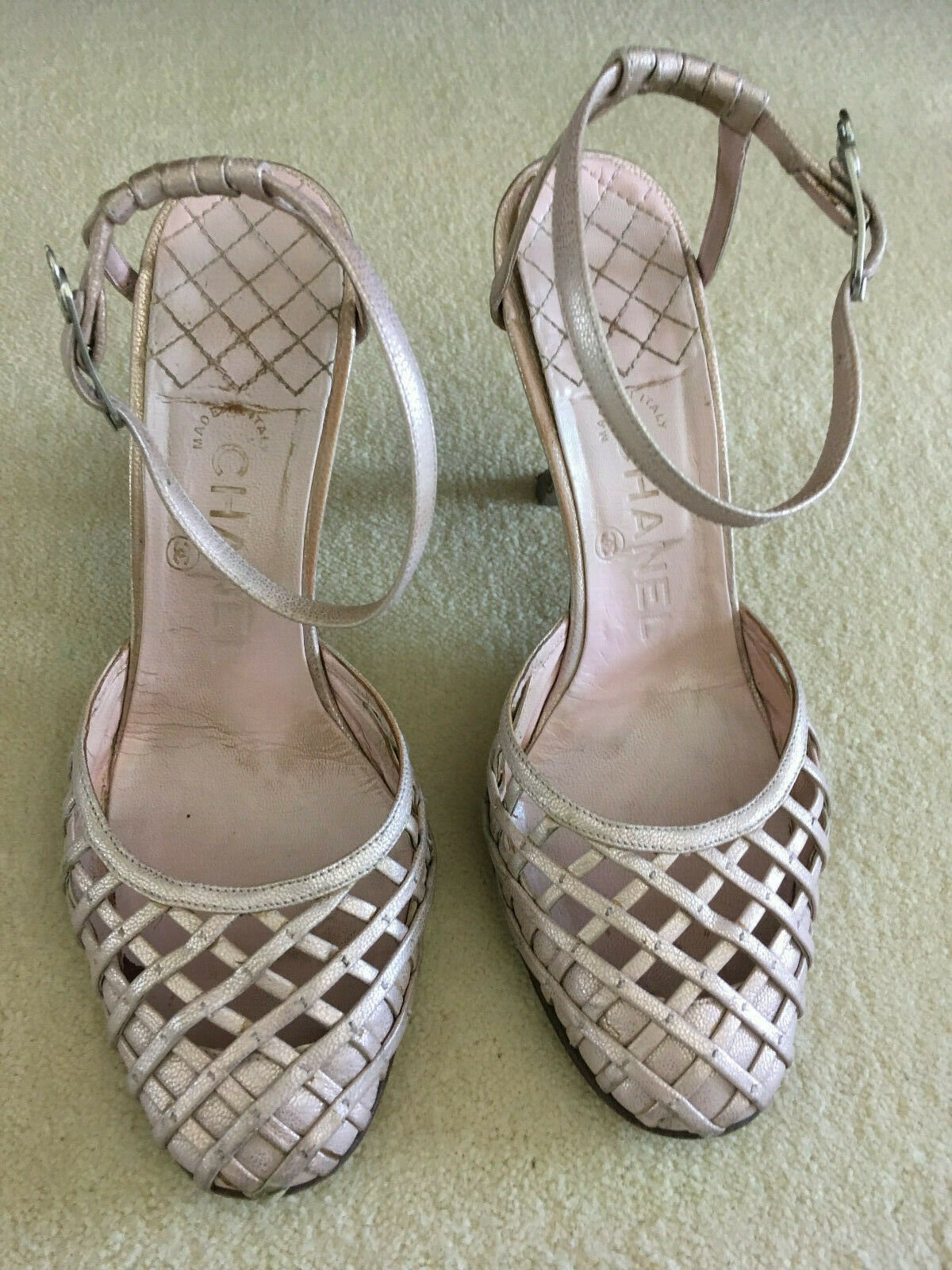 Chanel Fishnet Ankle-Strap Heels in White.jpg