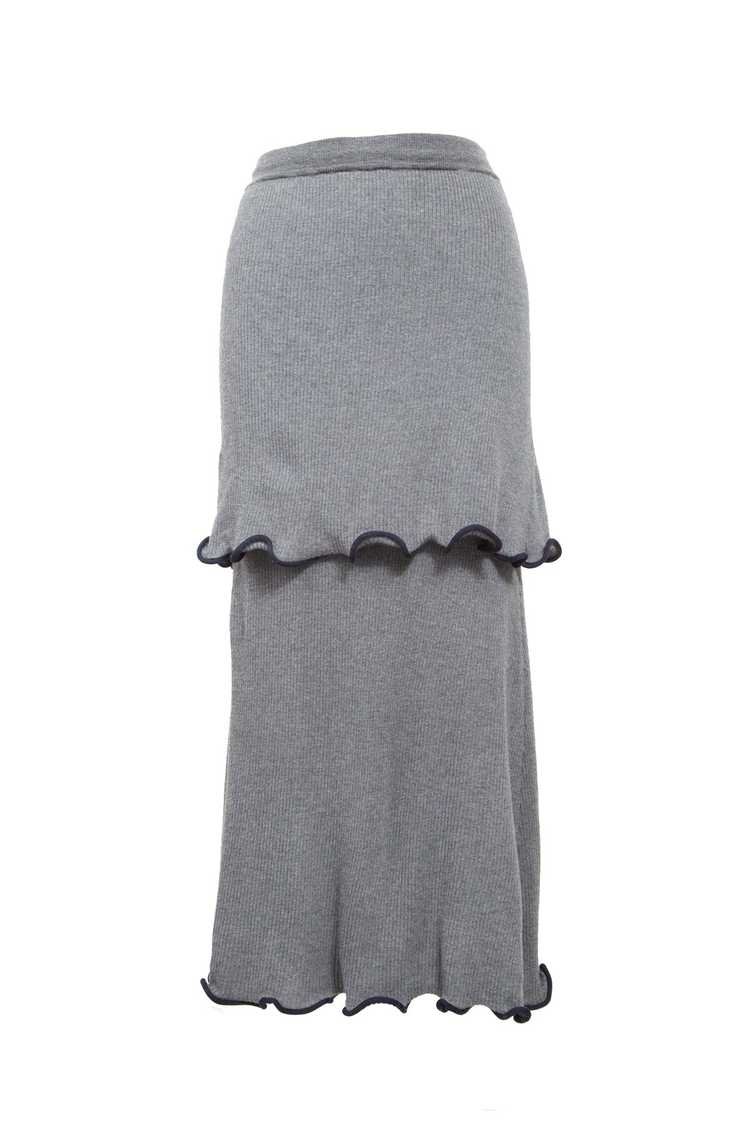 Stella McCartney Tiered Ribbed Maxi Skirt in Grey.jpg