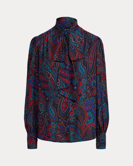 Ralph Lauren Paisley Georgette Tie-Neck Shirt — UFO No More