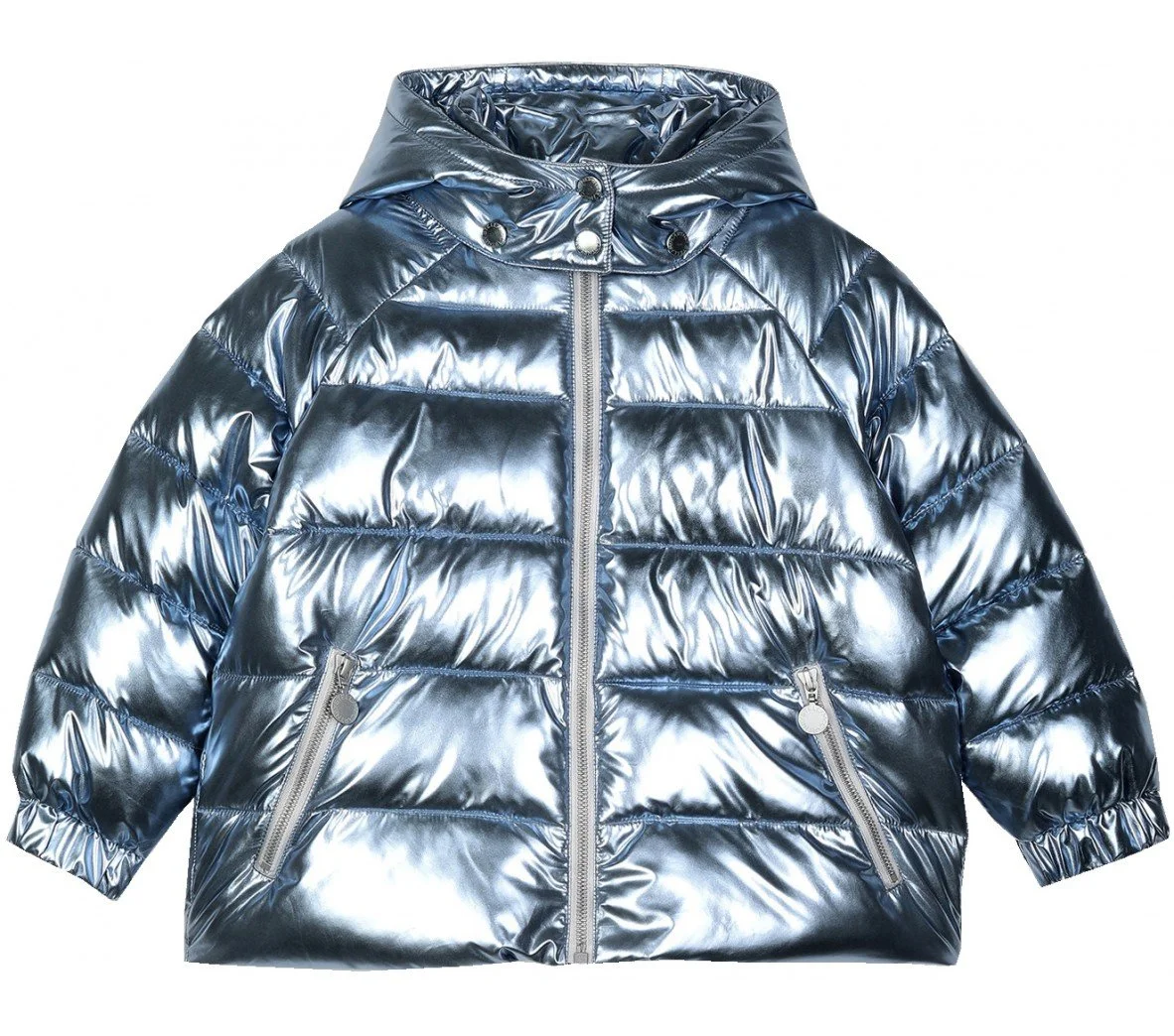 Stella McCartney Kids Foil Puffer Jacket in Blue