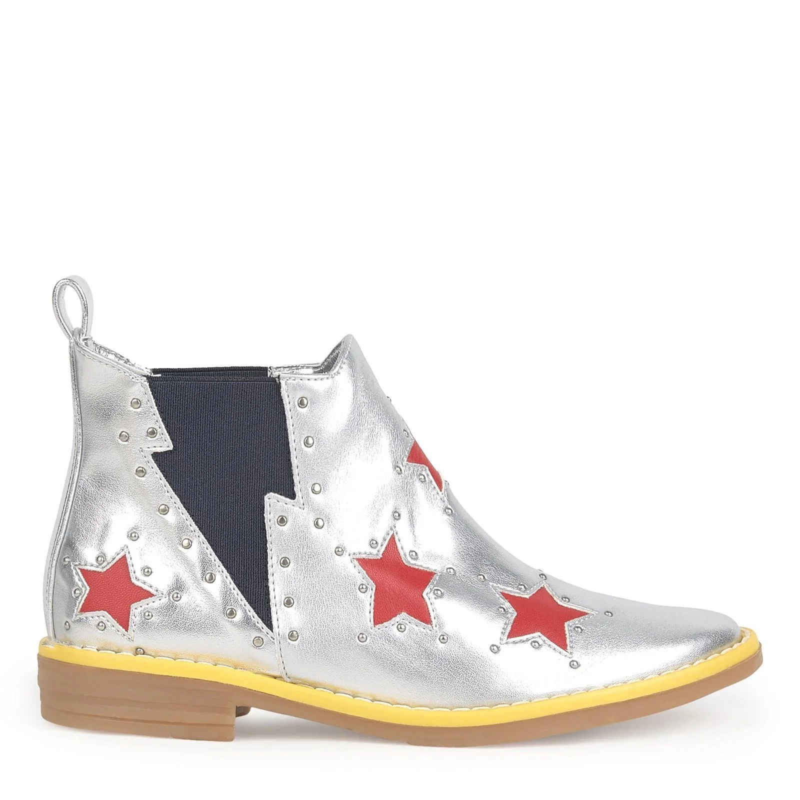 Stella McCartney Kids Red Stars Boots in Silver