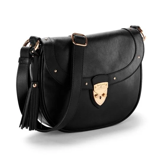 Aspinal of London Portobello Saddle Bag in Black