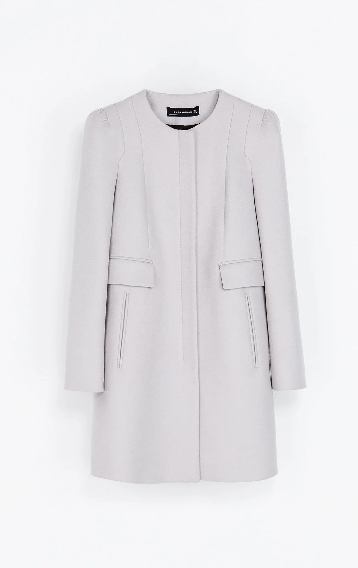 Zara Coat with Gathering On The Shoulder in Grey