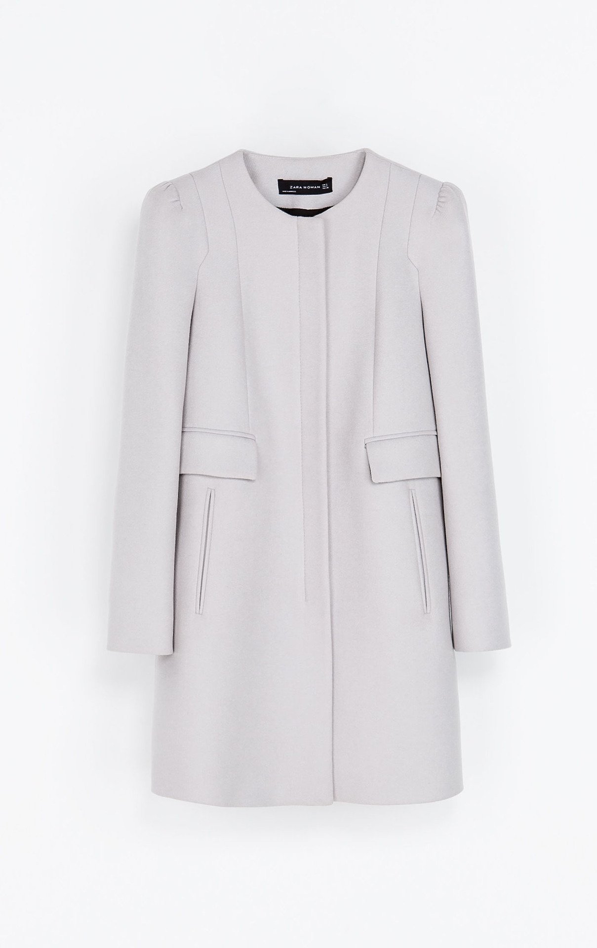Zara Coat with Gathering On The Shoulder in Grey.jpg