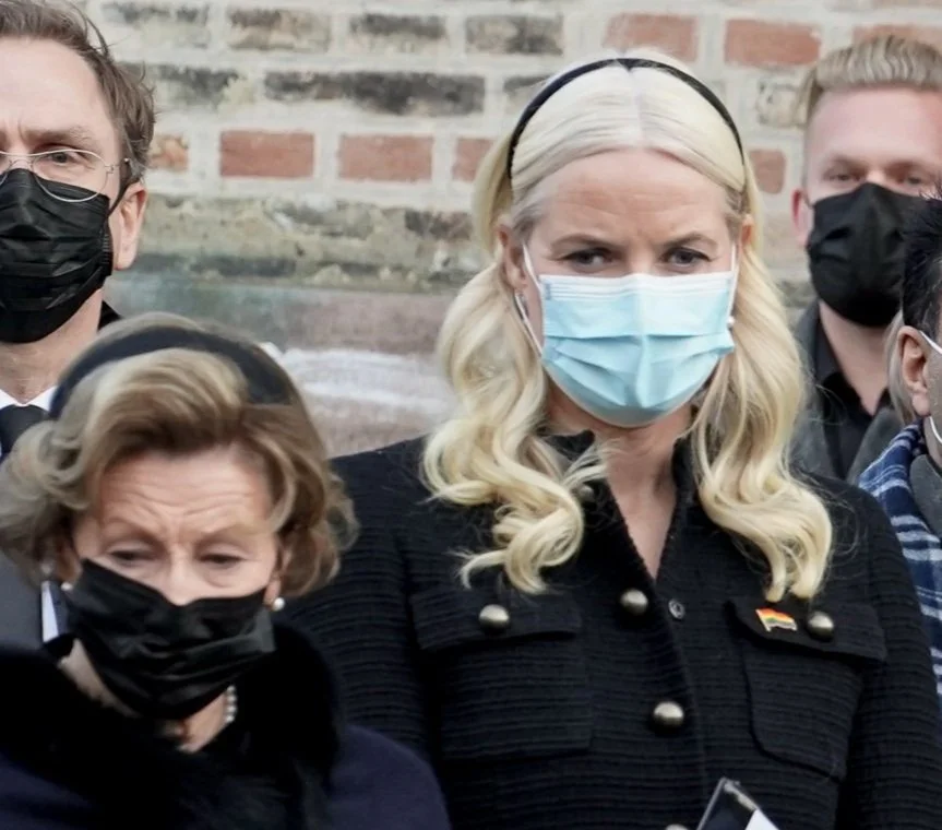 Queen Sonja and Crown Princess Mette-Marit attend funeral of Kim Friele