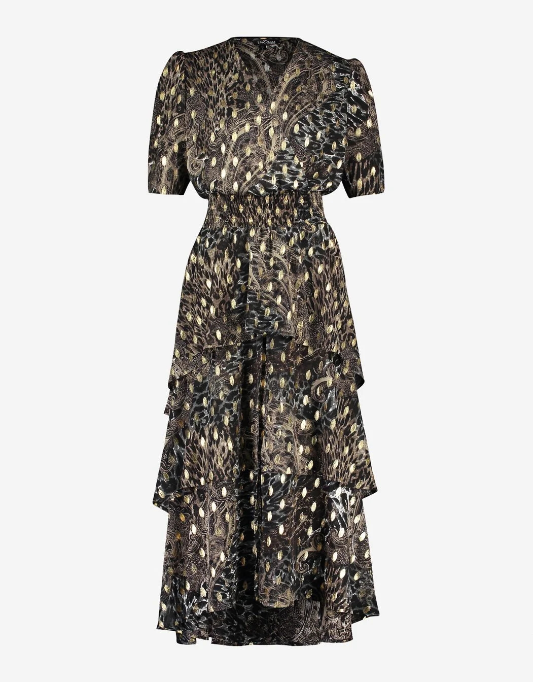 LaDress Naomi Dress in Animal Gold Paisley