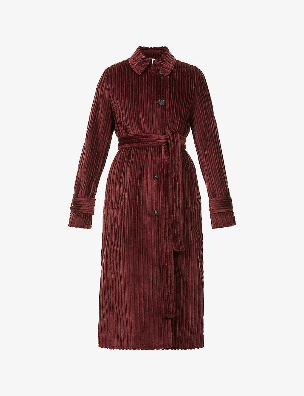 Victoria Beckham Belted Cotton-Velvet Trench Coat