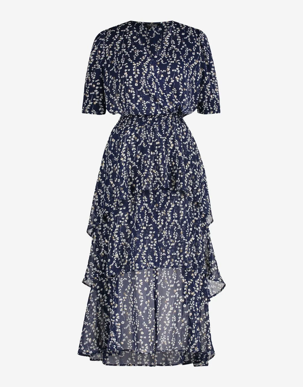 LaDress Naomi Dress in Mille Fleur Gold Navy