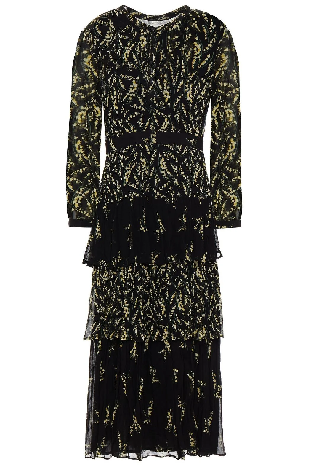 Ba&amp;Sh Morris Tiered Floral Midi Dress