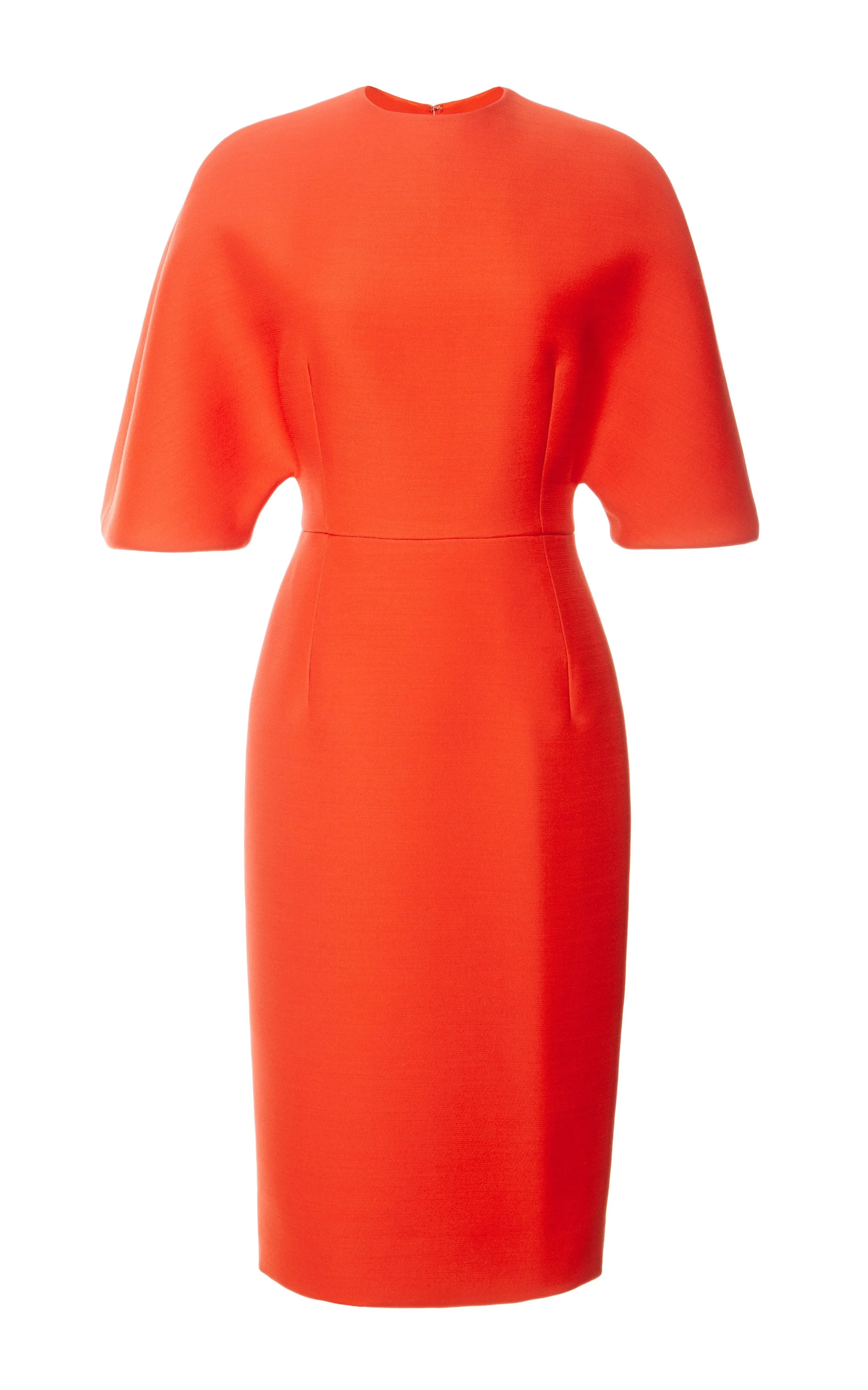 Carolina Herrera Kimono Sleeve Sheath Dress in Orange