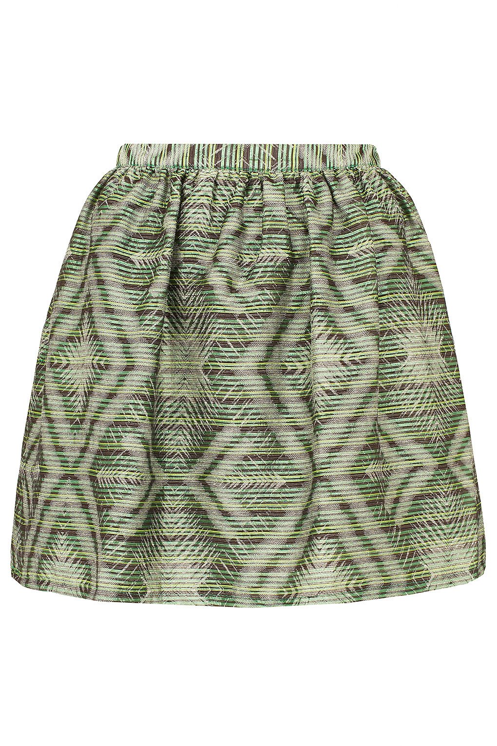 Topshop Green Aztec Print Full Skirt.jpg