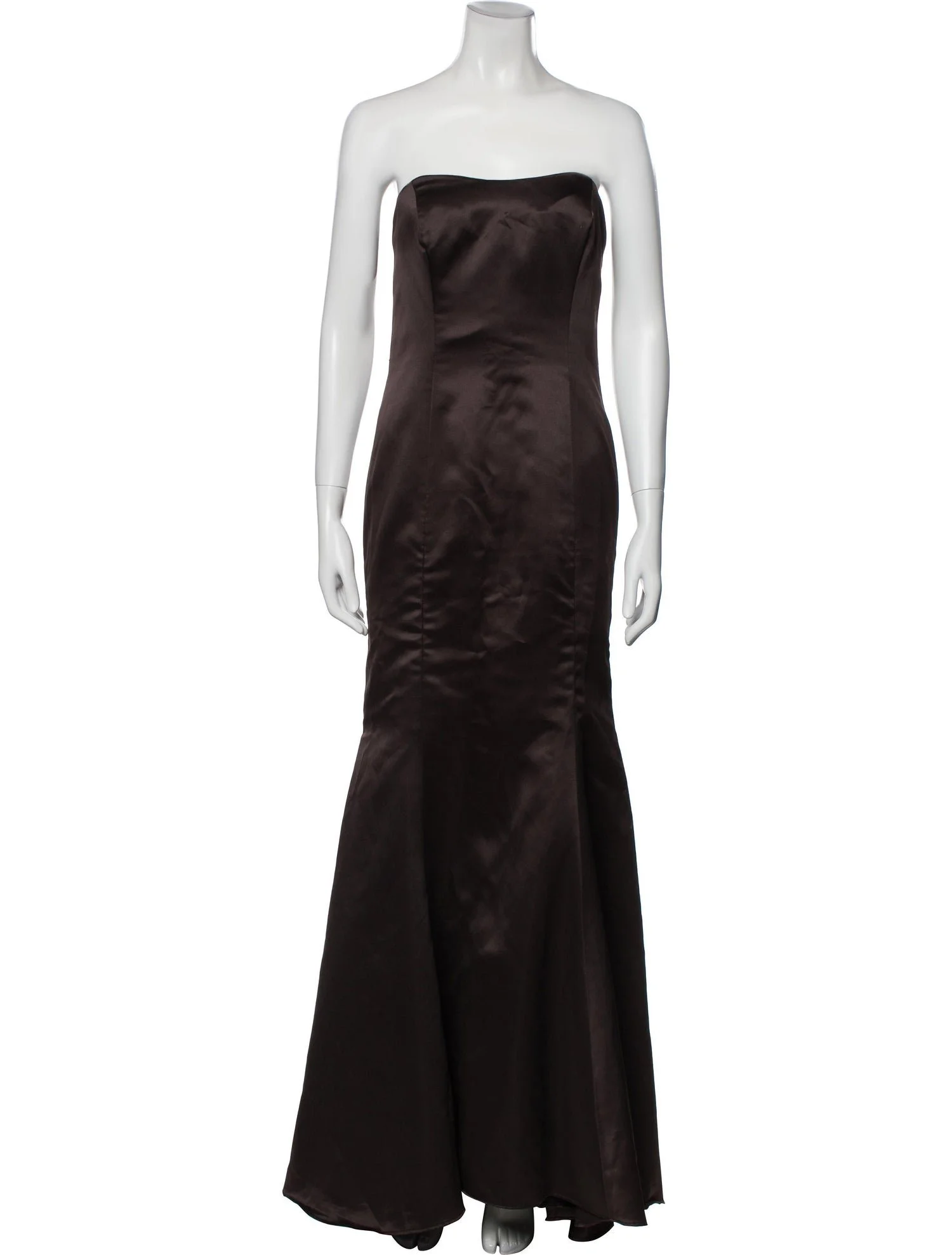 Vera Wang Strapless Evening Gown in Brown