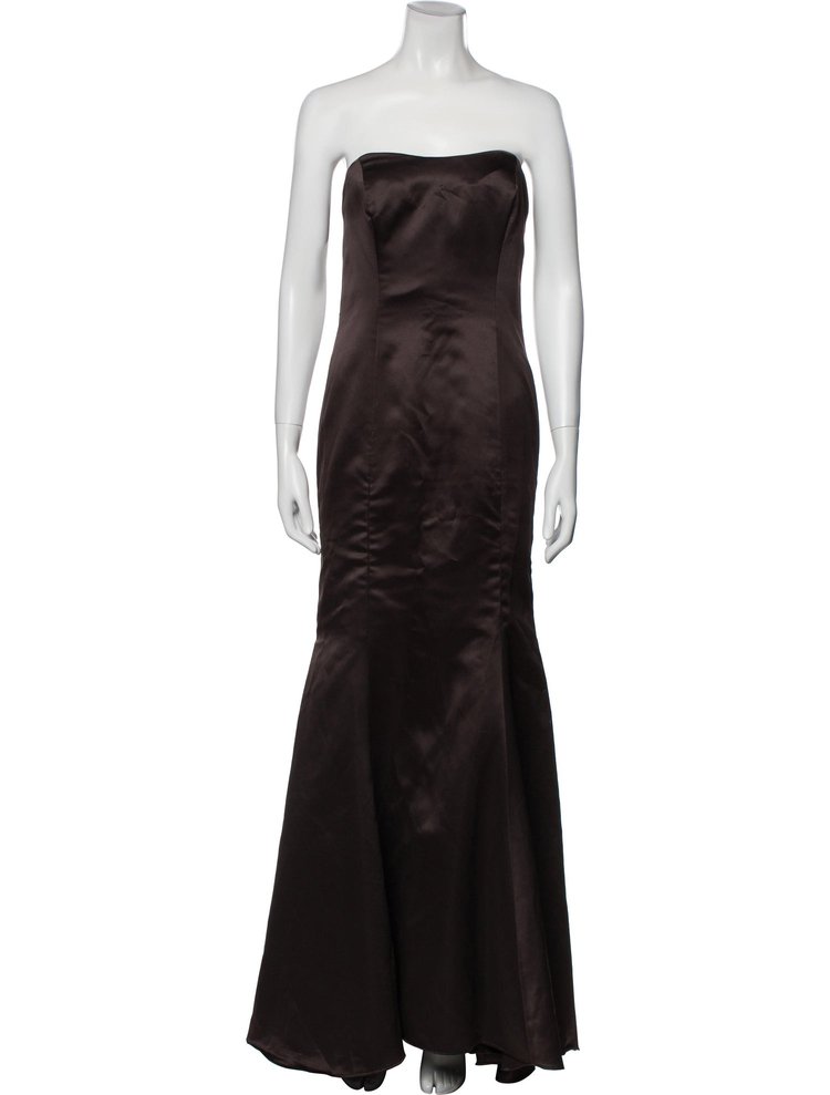 Vera Wang Strapless Evening Gown in Brown — UFO No More
