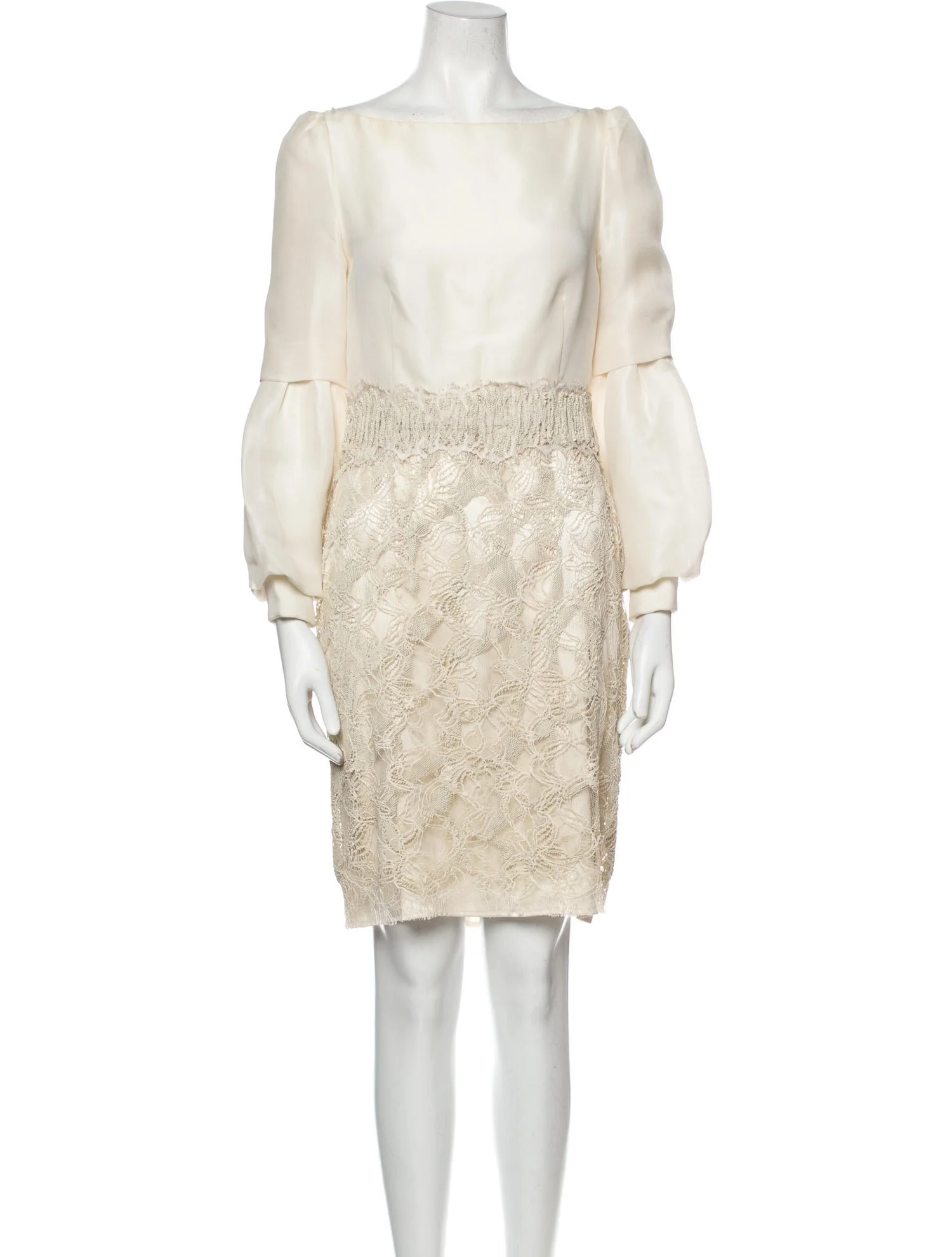 Proenza Schouler Silk and Lace Dress in Ivory
