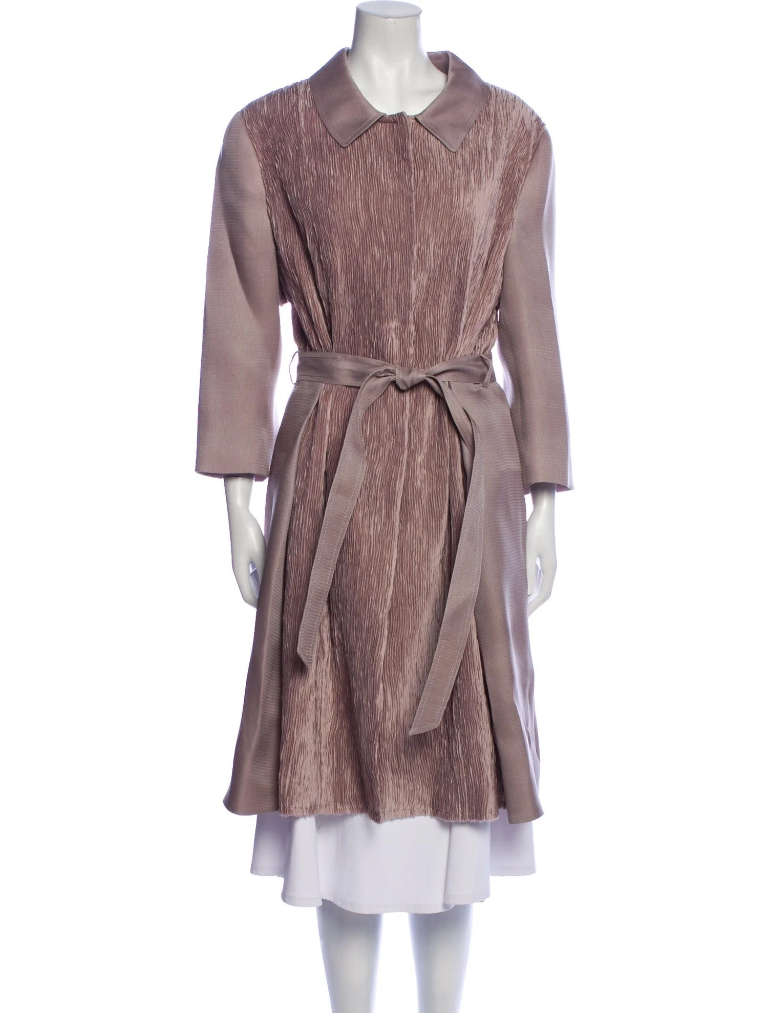 Alberta Ferretti Silk Pleated Coat in Lilac