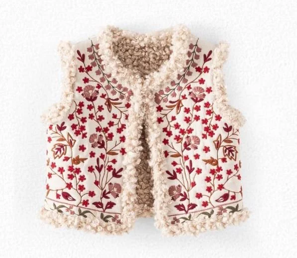 Bonpoint Tuli Embroidered Sleeveless Jacket