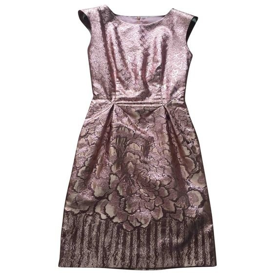 Philosophy di Alberta Ferretti Metallic Silk Brocade Dress.jpg