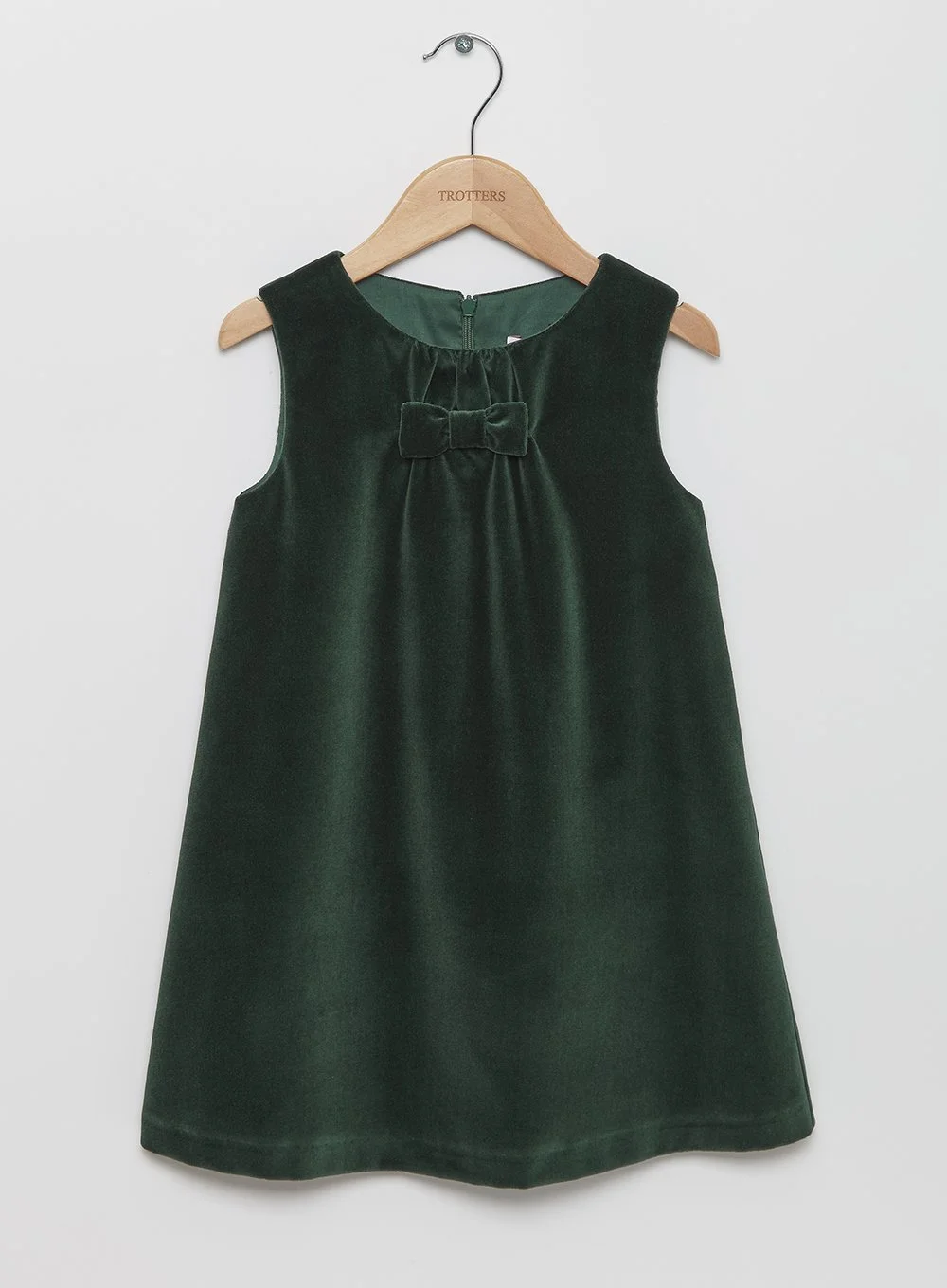Confiture Velvet Pinafore Dress in Emerald Green