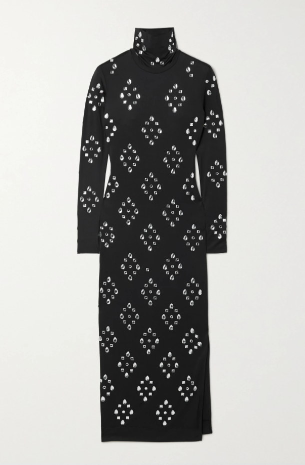 Dries Van Noten Crystal-Embellished Jersey Maxi Dress in Black.png