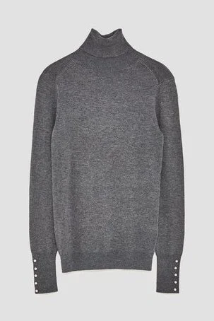 zara pearl cuff sweater