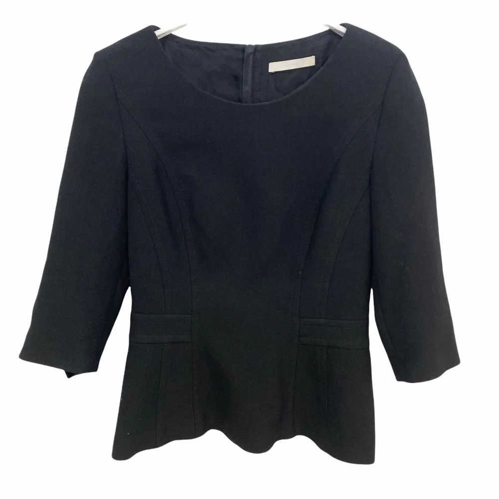 Hugo Boss Ivero Peplum Top in Black