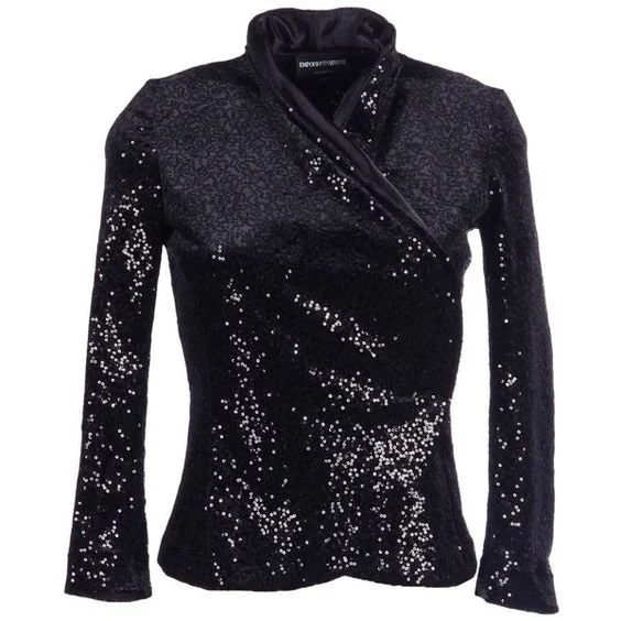 Emporio Armani Sequin Jacket in Black
