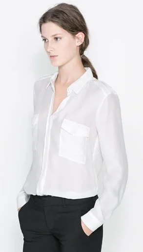 Zara White Silk Shirt