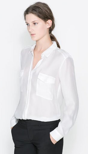 Zara White Silk Shirt — UFO No More