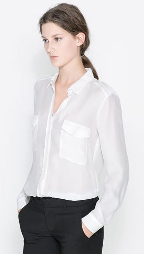 White satin hotsell blouse zara