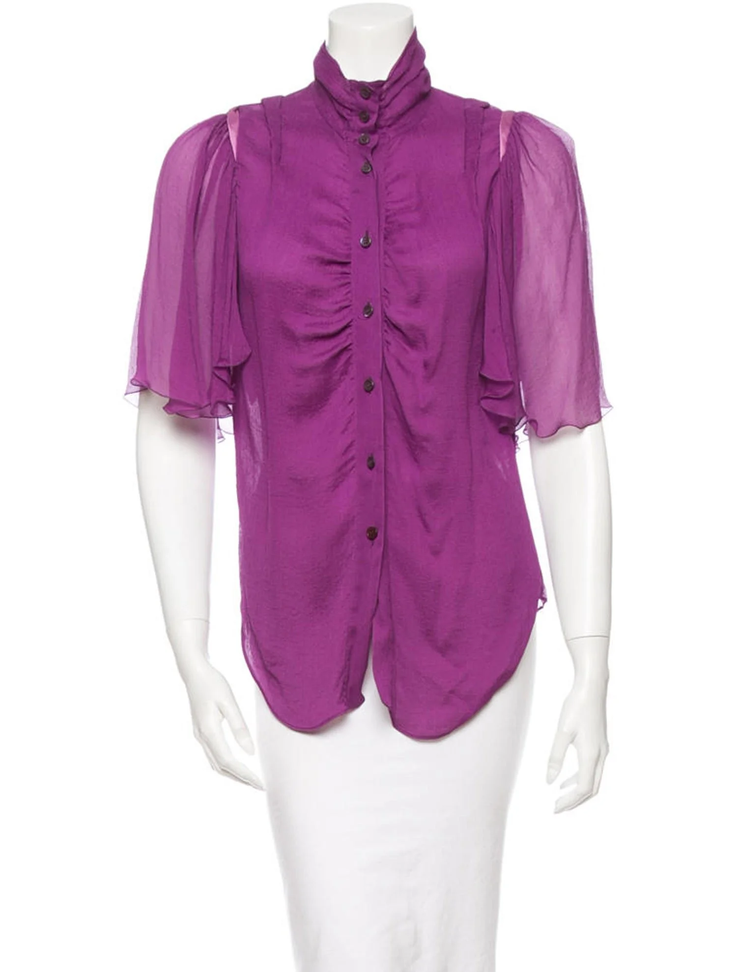 Prada Flutter Sleeves Top in Light Purple
