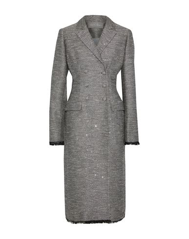 Lela Rose Double-Breasted Seamed Tweed Coat with Fringe Hem