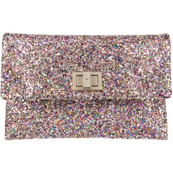Anya Hindmarch Valorie Clutch in Pink Glitter — UFO No More