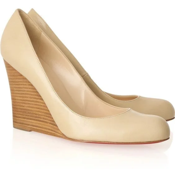 Christian Louboutin Miss Boxe 100 Leather Wedge Pumps