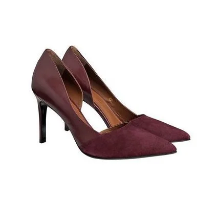 By Malene Birger Pax Pumps in Burgundy Suede & Leather