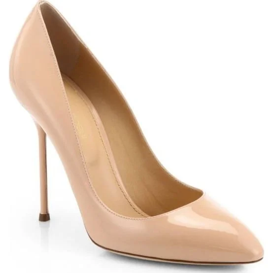 Sergio Rossi Chi Chi Pumps in Natural Patent Leather