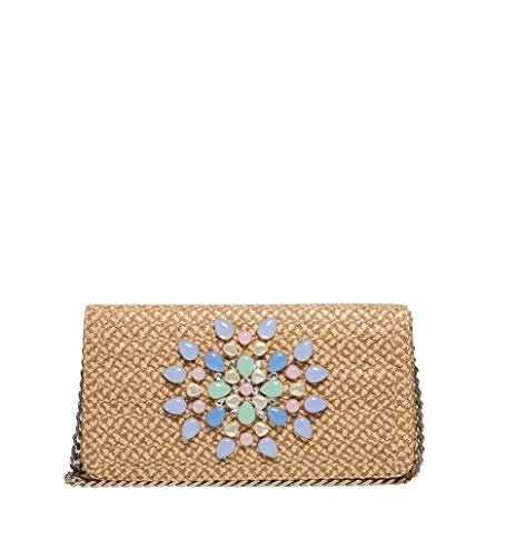 Eric Javits Devi Straw Embellished Clutch