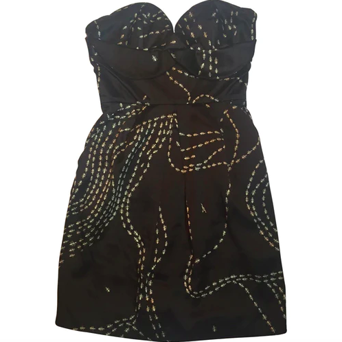 Issa Ant-Print Strapless Dress.png