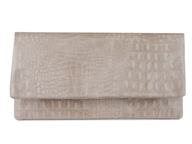 Etui Bags Snakeskin Flap Clutch in Pink