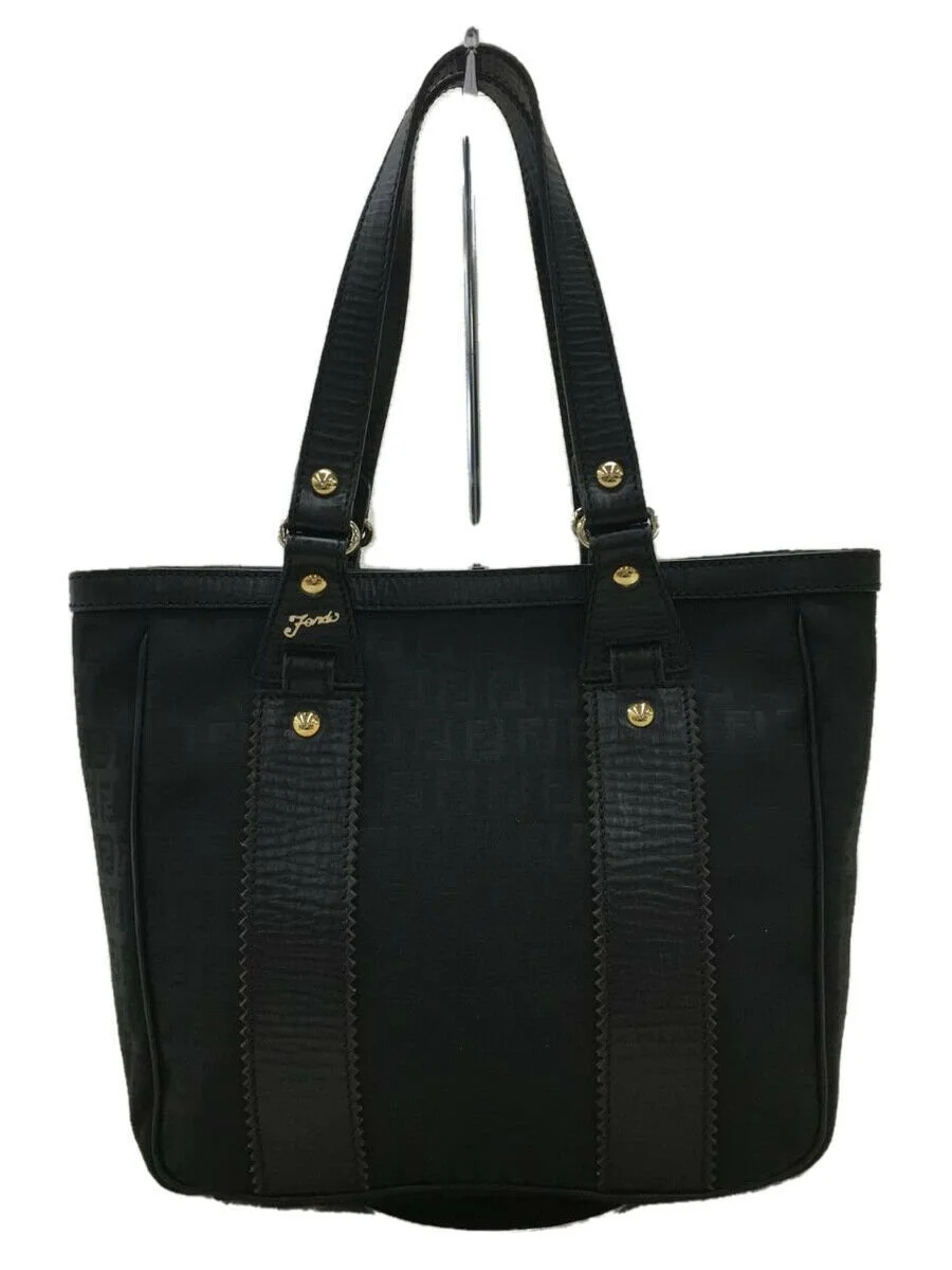 Fendi Logo Print Tote Bag in Black