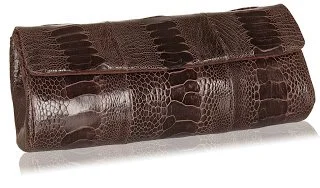 Naledi Copenhagen NB11 Ostrich Clutch in Dark Brown