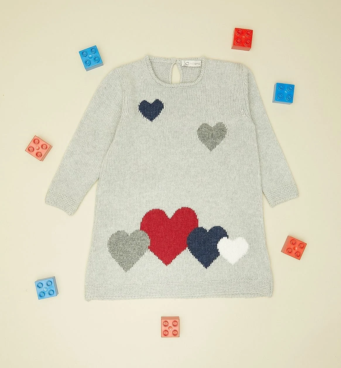 J.O. Milano Heart Dress in Grey