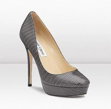 Jimmy Choo Cosmic Pumps in Grey Embossed