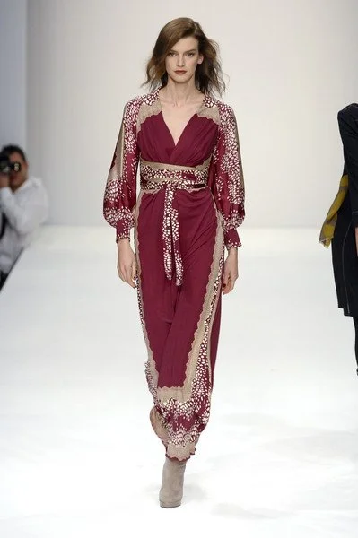Issa Printed Silk Wrap Gown