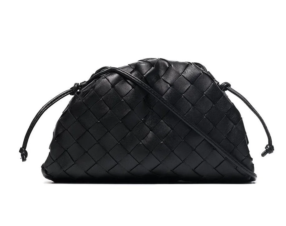 Bottega Veneta The Mini Pouch Bag in Black Leather Intrecciato
