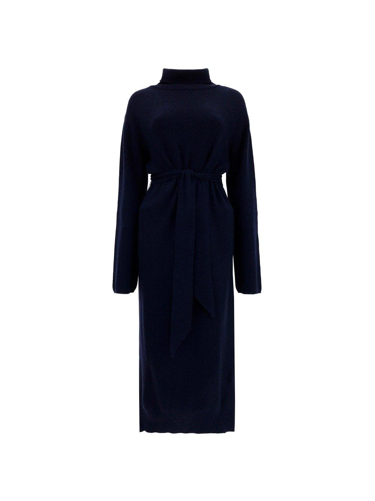 Nanushka Canaan Ribbed-Knit Midi Dress in Navy