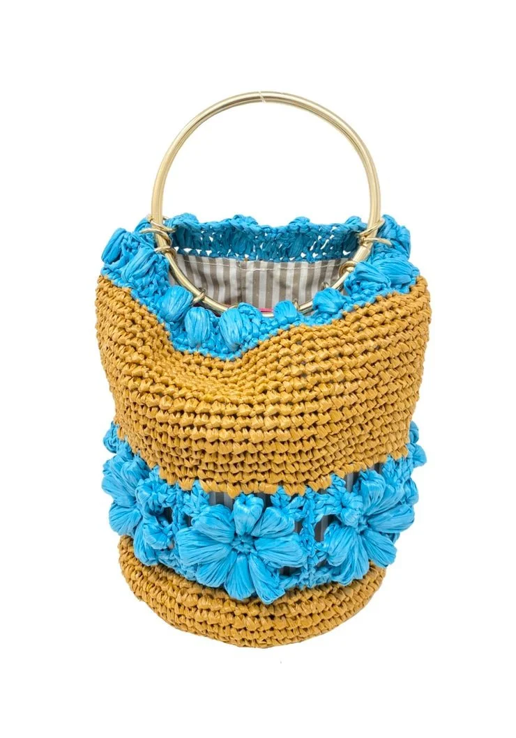 Sophie Habsburg Capri Bag in Beige Blue