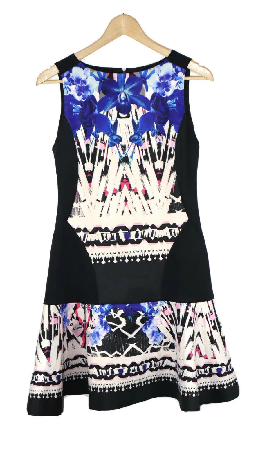 Pinko Abstract Print Contrast Panel Dress