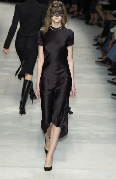 Lanvin Spring 2004 Black Silk Dress