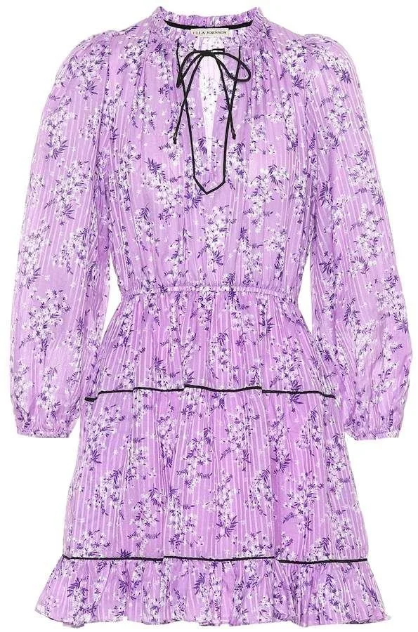 Ulla Johnson Brienne Printed Dress in Purple