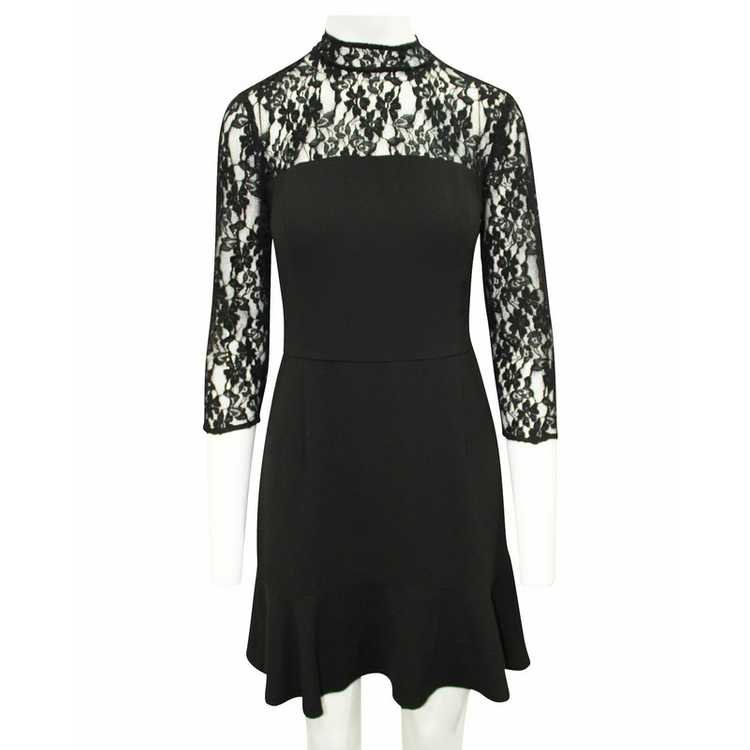 DKNY High-Neck Lace Dress in Black.jpg